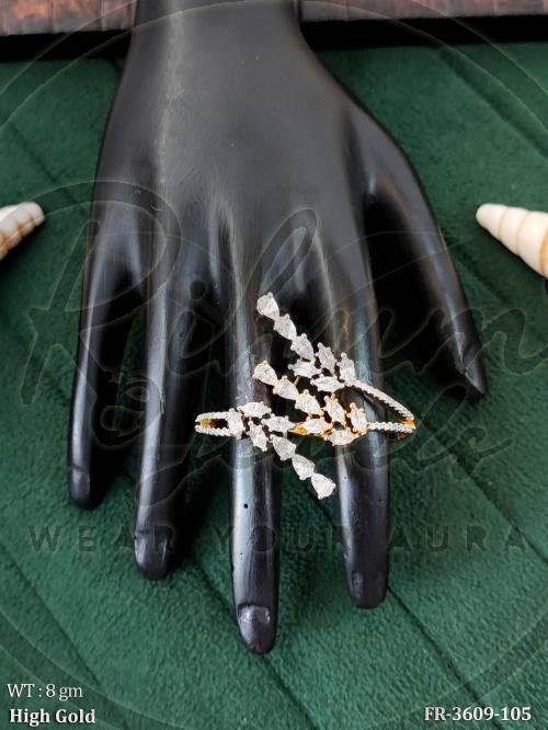 Abby Marquise & Pear Cut Bypass Ring – Shimmering Multi-Row High Gold Statement Ring