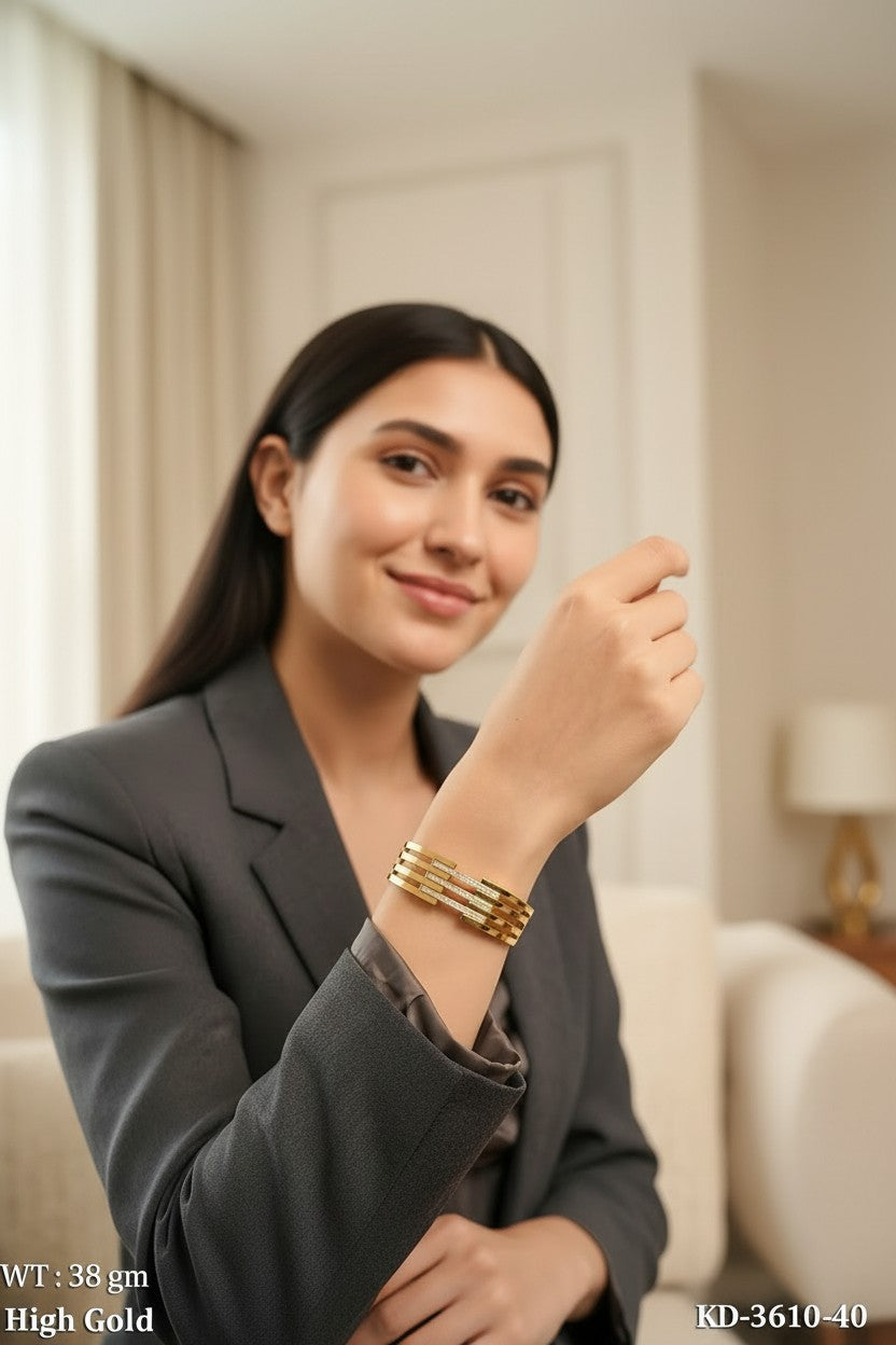 Contemporary Multi-Row Architectural Kada Bracelet