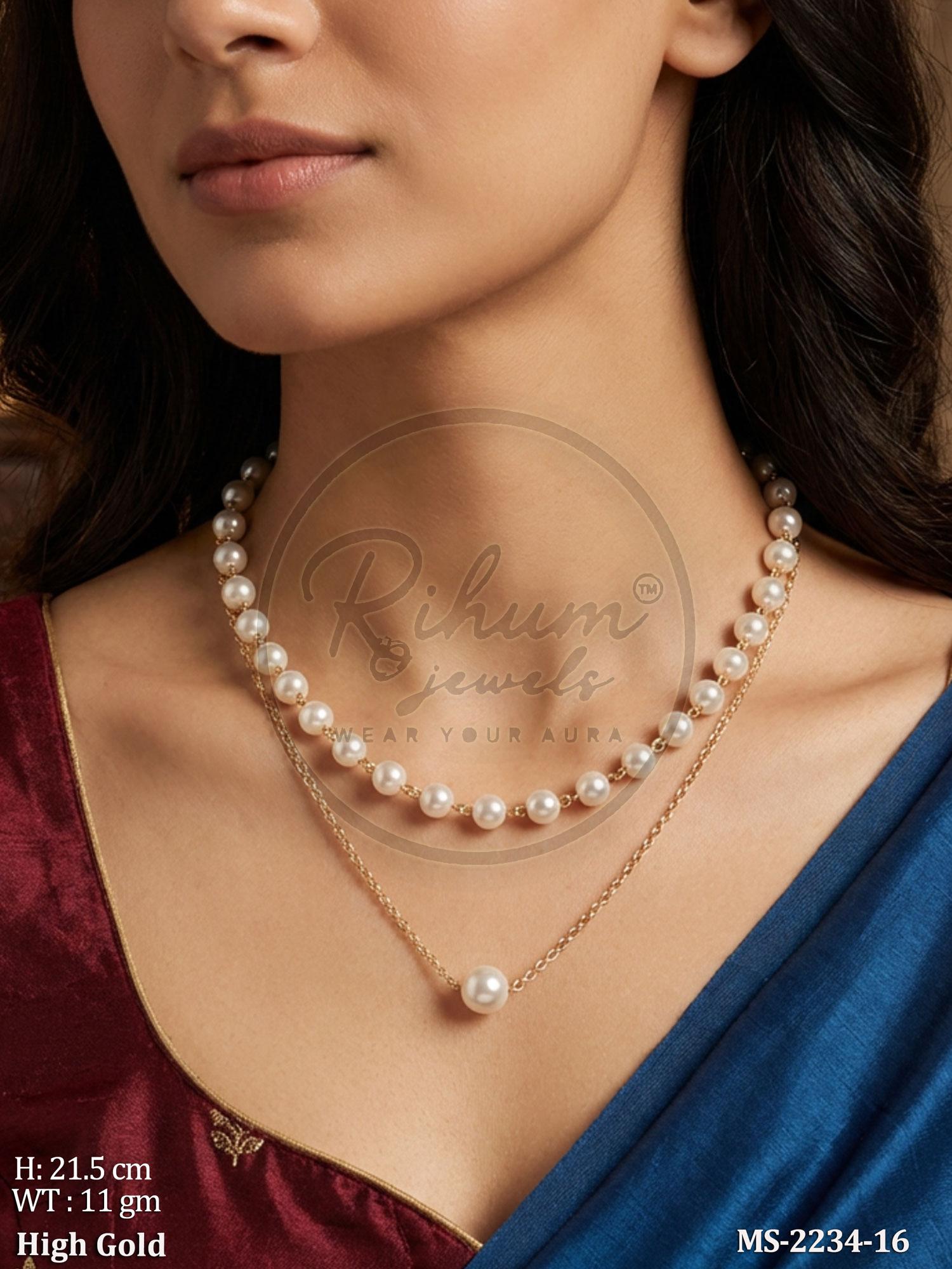 Double Layer Classic Pearl Chain Mangal sutra
