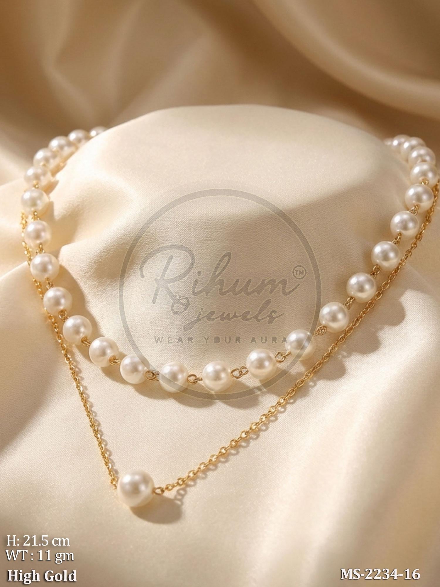 Double Layer Classic Pearl Chain Mangal sutra