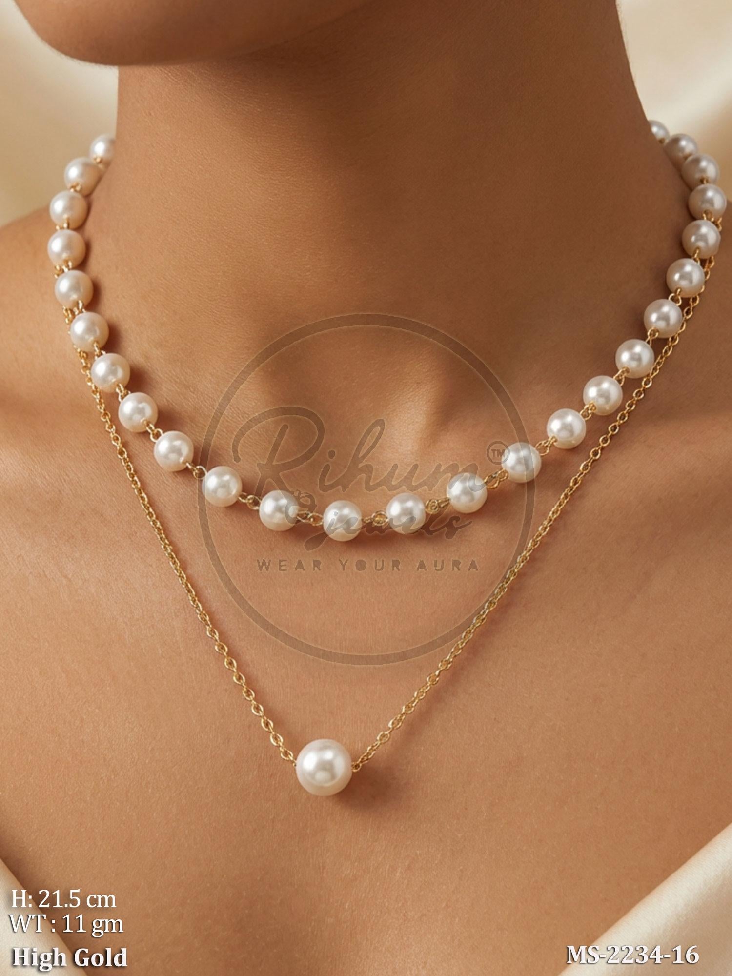 Double Layer Classic Pearl Chain Mangal sutra