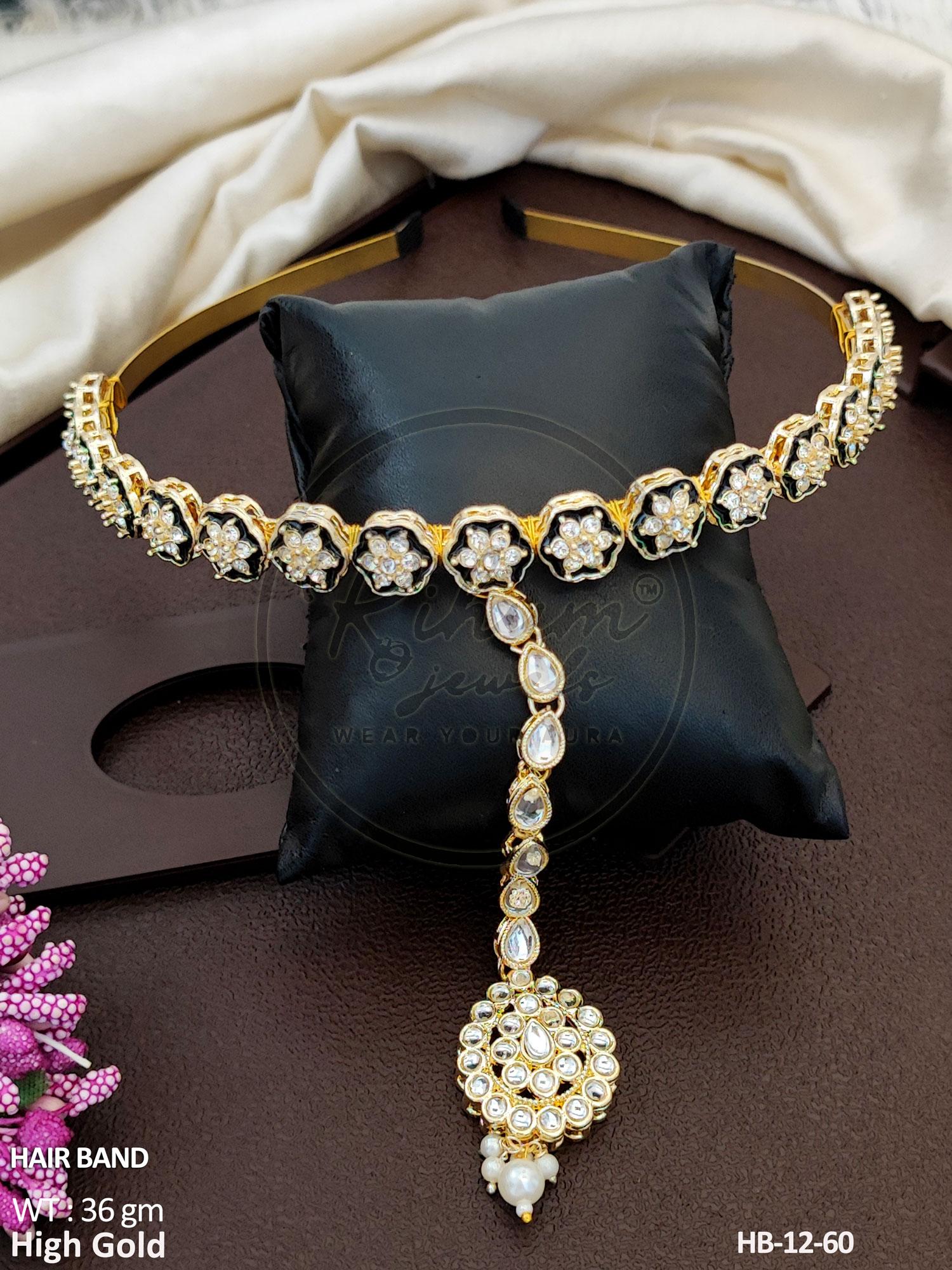 Ethnic Minakari & Kundan Sheeshphool Headband & Maang tika