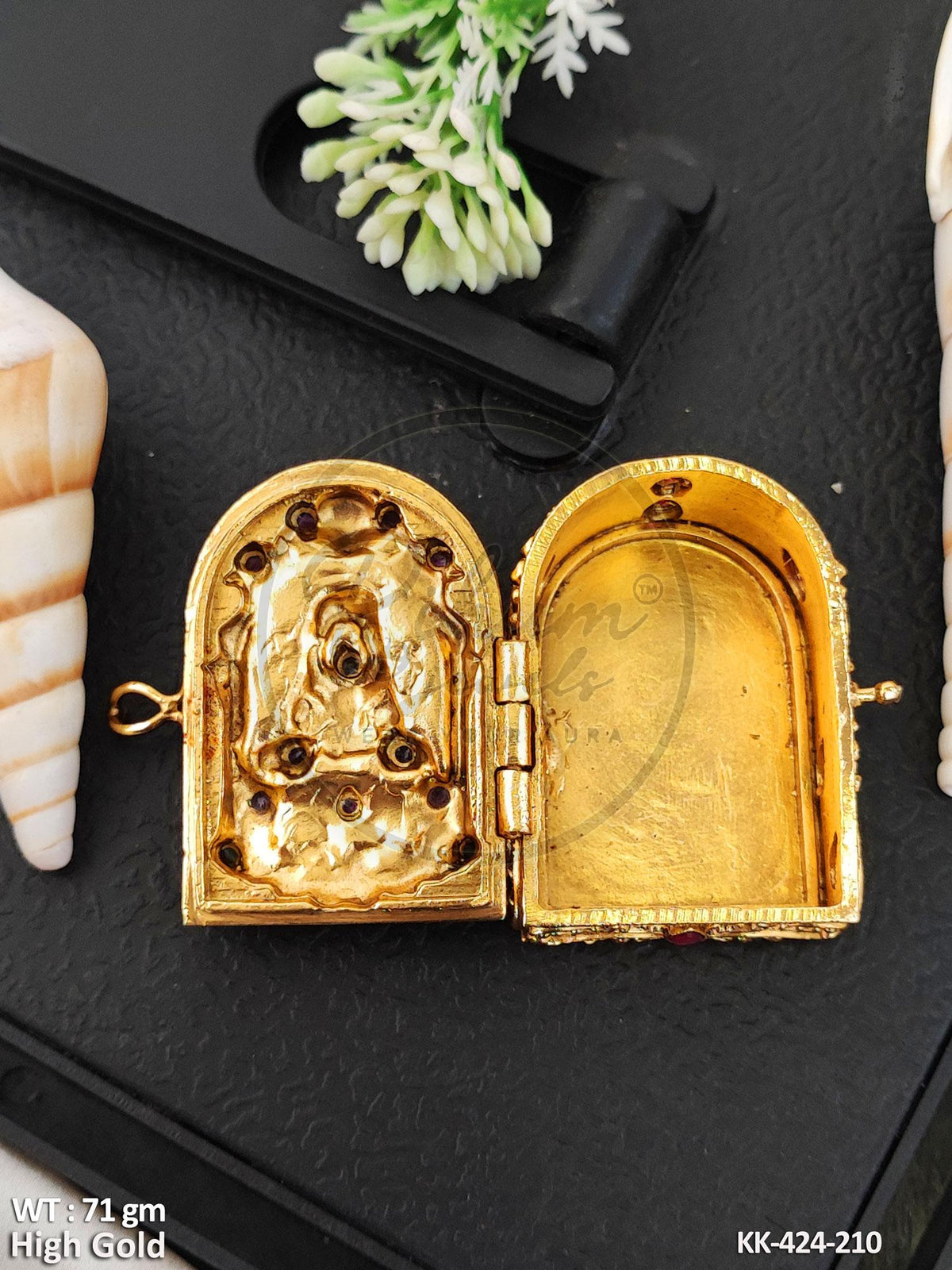 Sacred Divine Altar Hinged Box – Handcrafted High Gold Miniature Shrine Keepsake