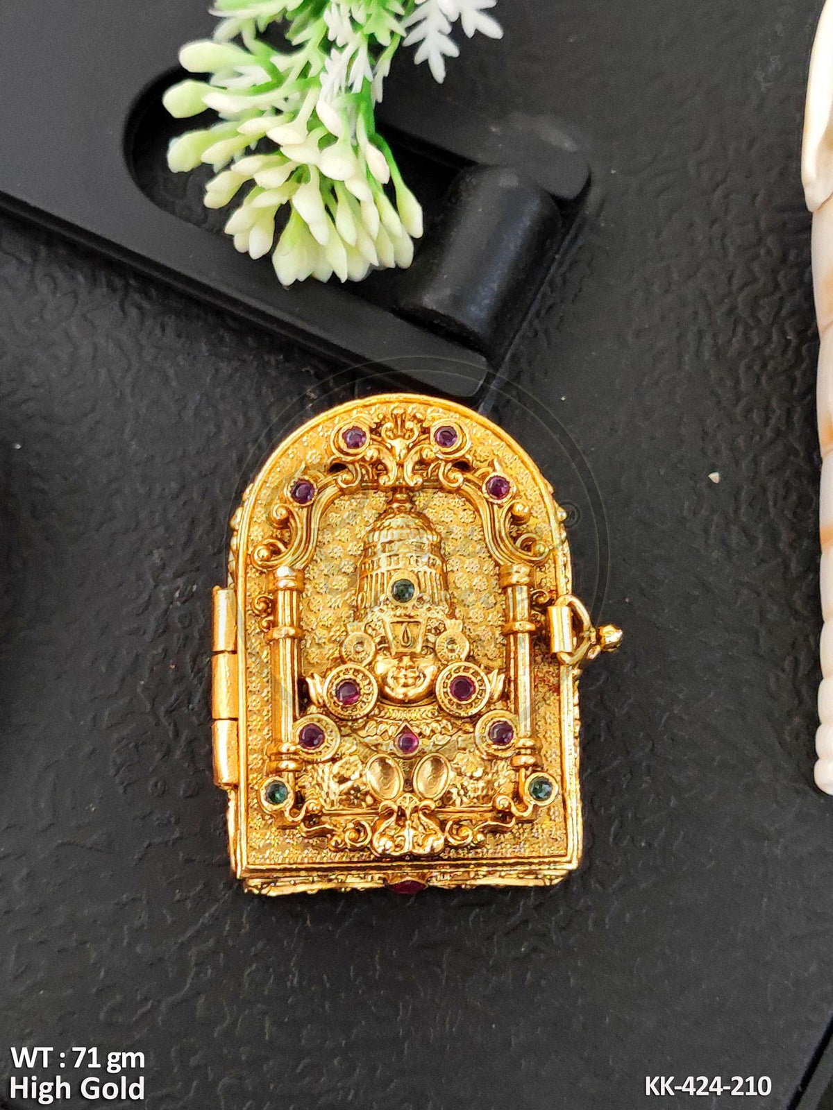 Sacred Divine Altar Hinged Box – Handcrafted High Gold Miniature Shrine Keepsake