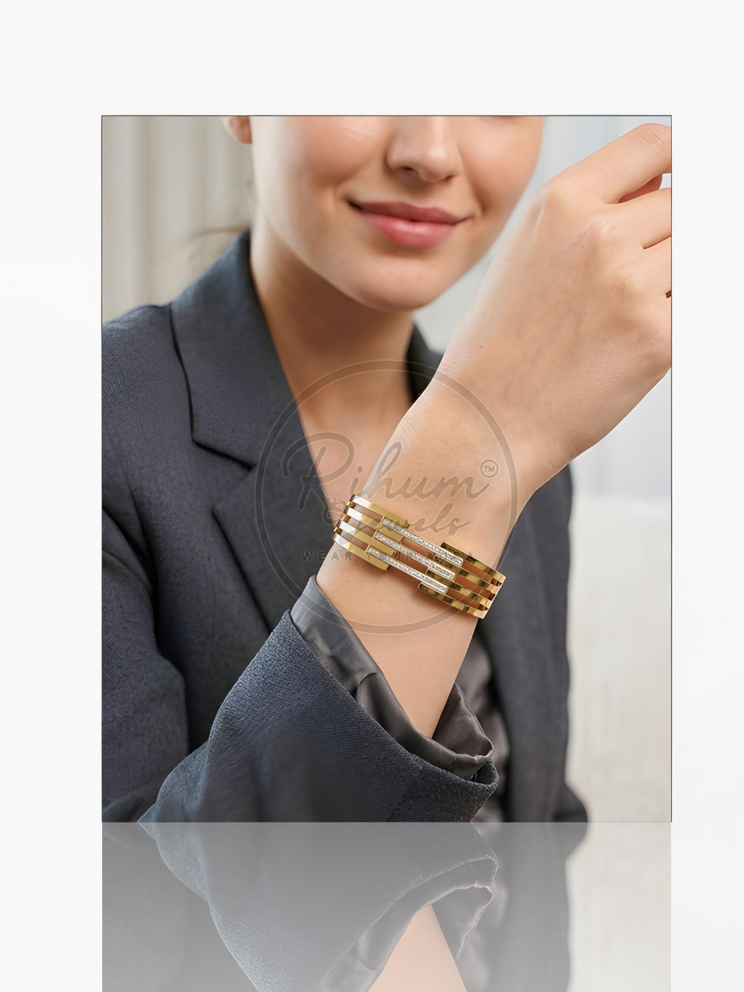 Contemporary Multi-Row Architectural Kada Bracelet