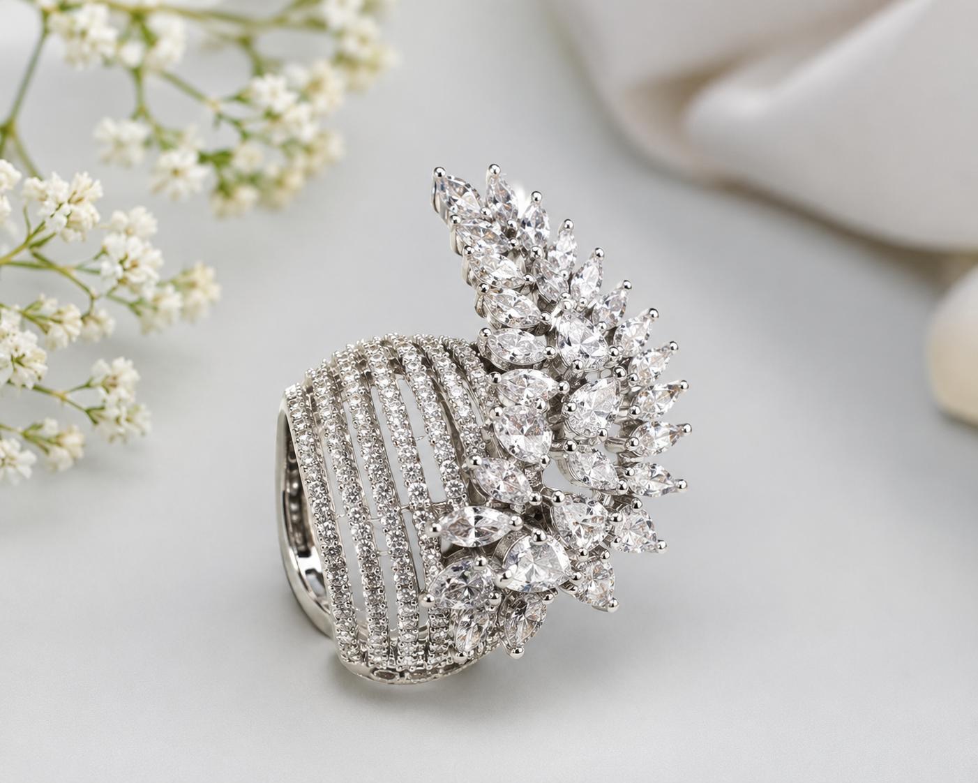 Majestic Marquise Wave Statement Cocktail Ring