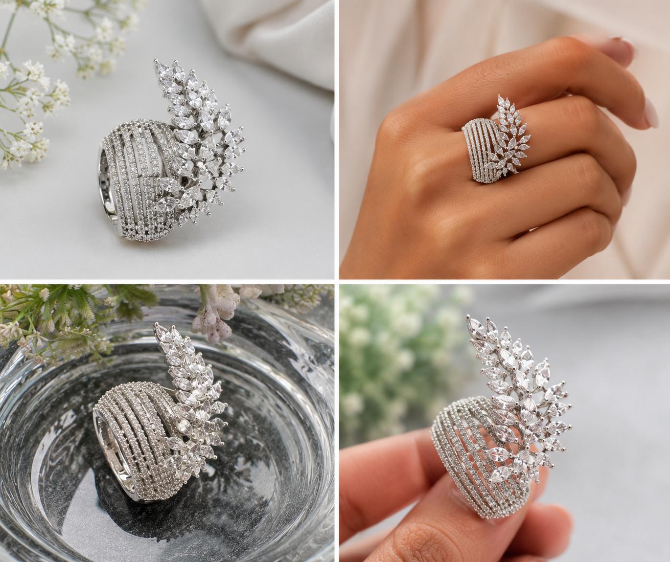 Majestic Marquise Wave Statement Cocktail Ring