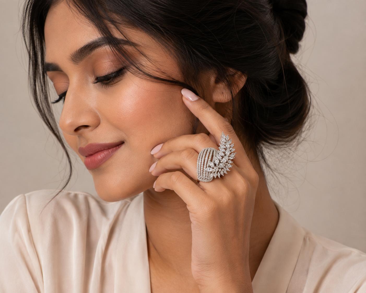 Majestic Marquise Wave Statement Cocktail Ring