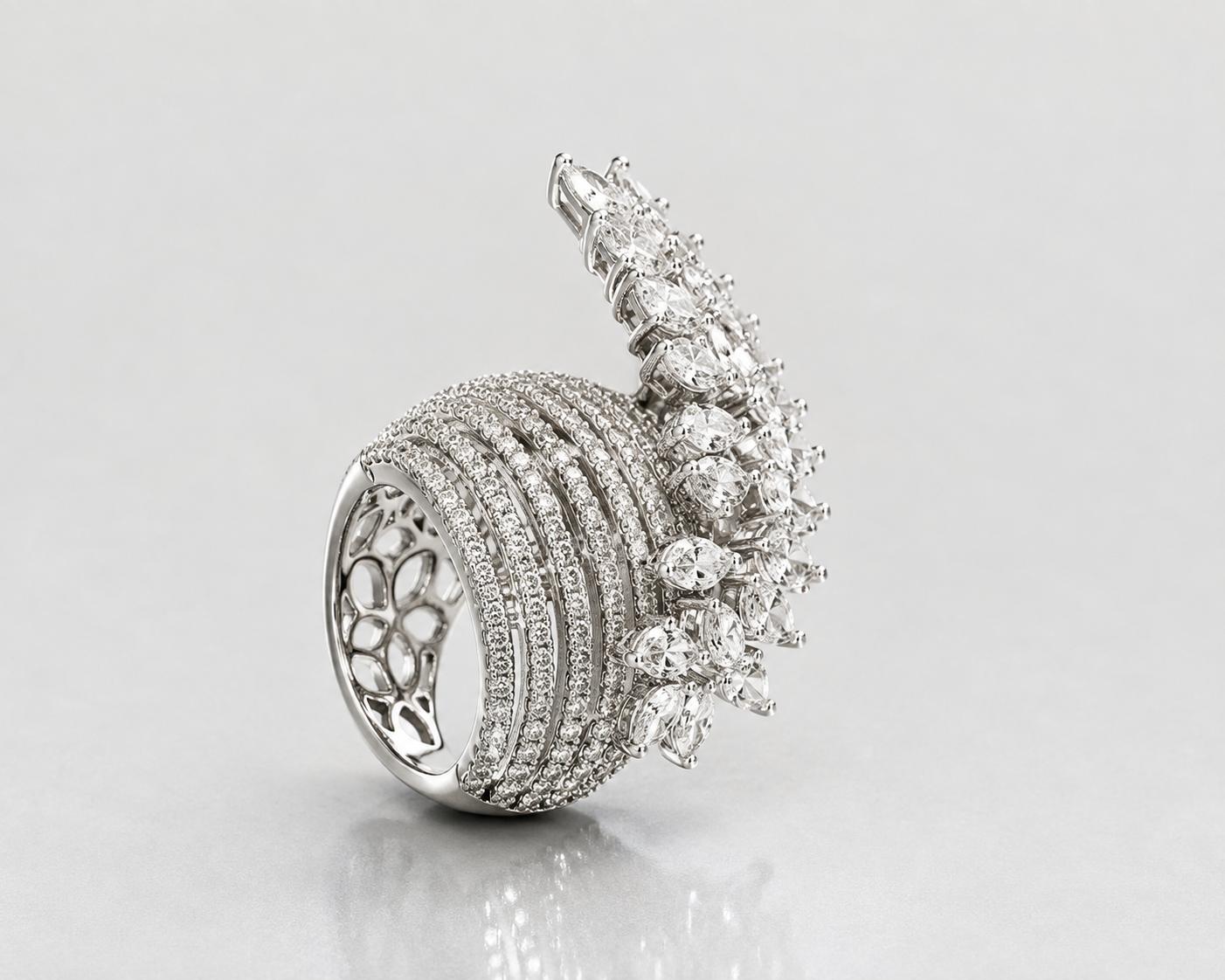 Majestic Marquise Wave Statement Cocktail Ring
