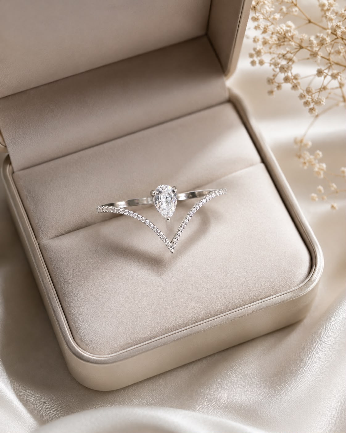 Elegant V Shaped Statement Ring by Rihum Jewels